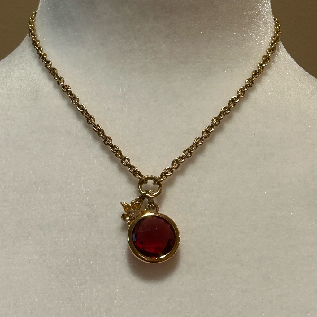 Juicy Couture Gold Red Necklace With Striking Pendant